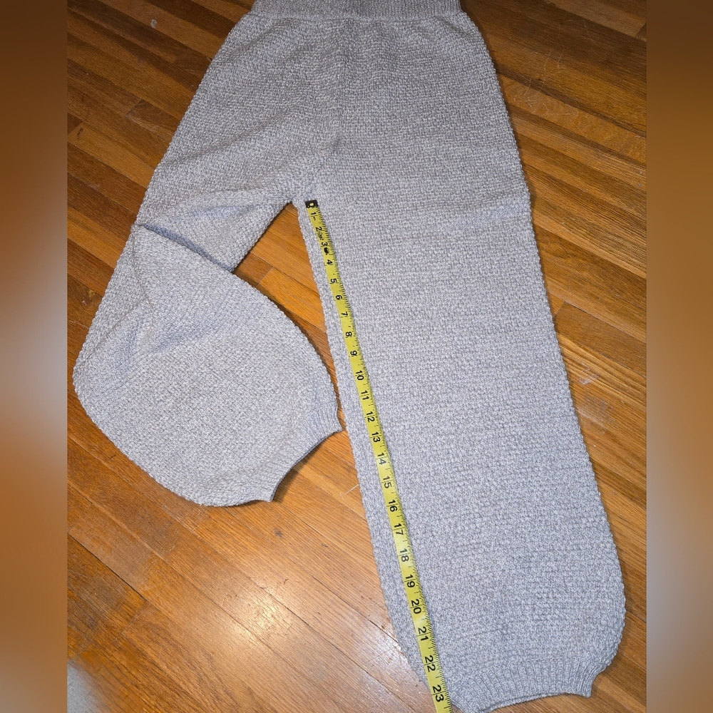 Sincerely Jules Pants Women's Grey Waffle Soft Knit Tapered Cozy Joggers NWT - Picture 2 of 7